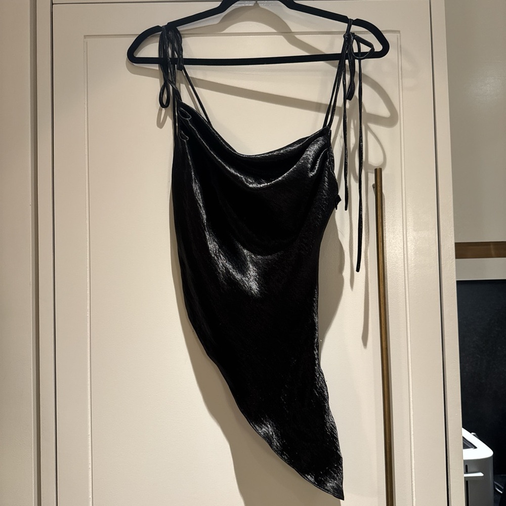 Elegant Black Satin Women's Top